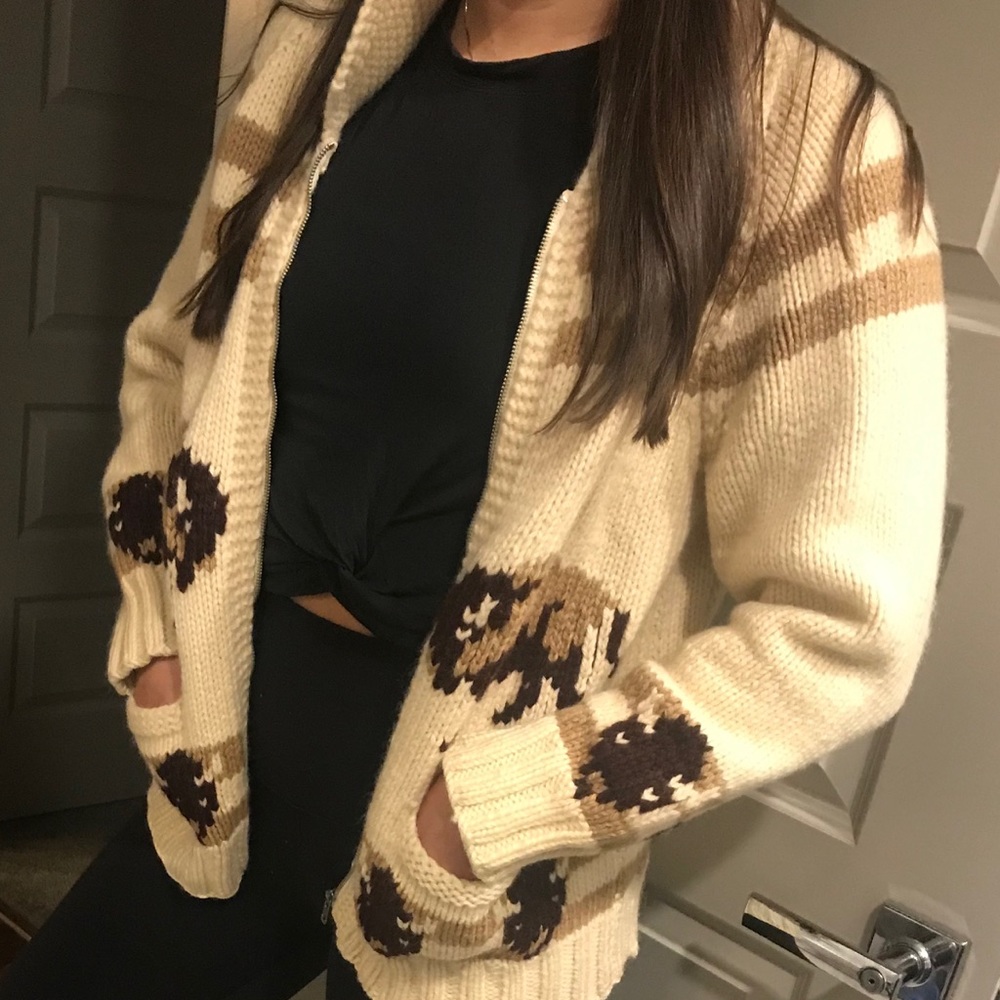 Vintage Buffalo Wool Zipped Cardigan